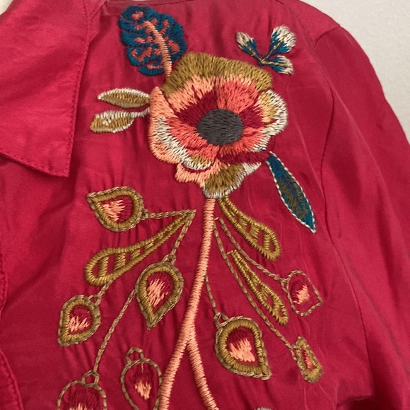 Johnny Was Workshop Dress Embroidery Shuri Easy Tiered w/ Slip - Picture 8 of 12